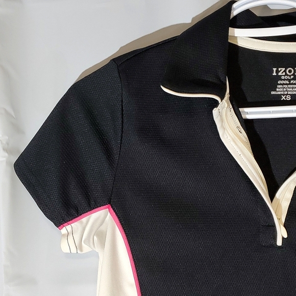 IZOD Golf Cool FX Women's Polo/T-Shirt Black & White, Size XSmall - Picture 2 of 15